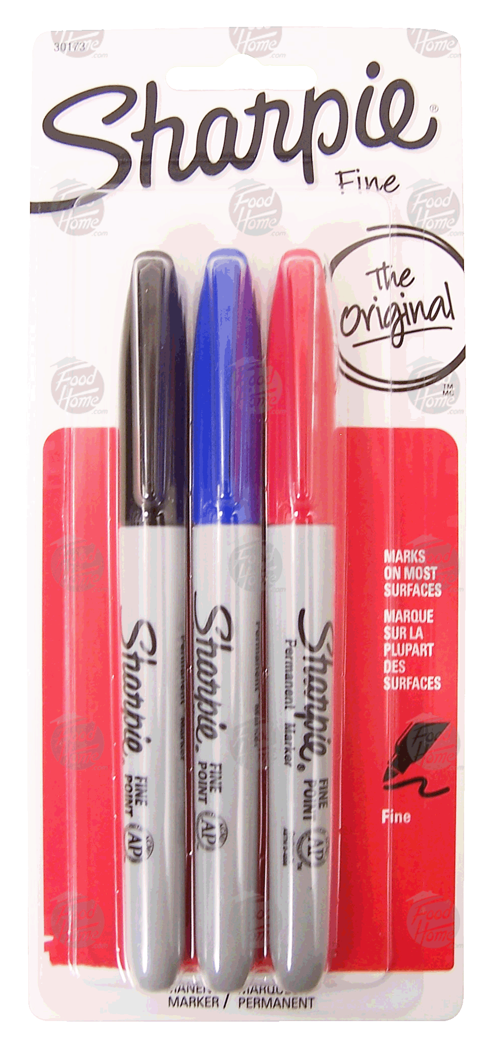 Sharpie  permanent market, fine point, 3 pack, red-blue-black Full-Size Picture